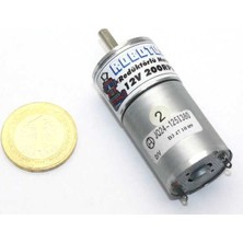 Robotus 12V 25MM 200RPM Redüktörlü Dc Motor