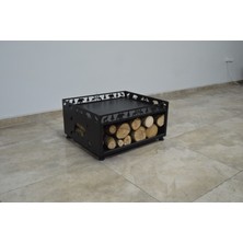 Flame Stove 50 x 60 Doğa Desenli  Lazer Kesim Odunluklu Altlık (Modena Serisi İçindir)