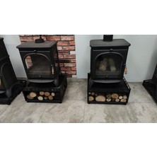 Flame Stove 50 x 60 Doğa Desenli  Lazer Kesim Odunluklu Altlık (Modena Serisi İçindir)