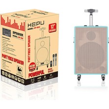 HEPU HEPU-902 Profesyonel Bluetooth Hoparlör Kablosuz Çift Mikrofonlu 12'inc Subwoofer