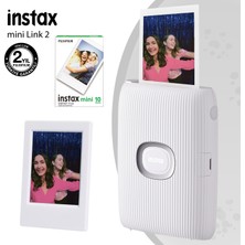 Fujifilm Instax Mini Link 2 Beyaz Akıllı Telefon Yazıcısı 10LU Mini Film ve Çerçeve