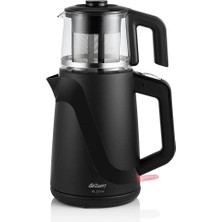 Arzum 1650 W Cam Demlikli Çay Makinesi Siyah