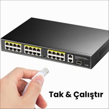 Cudy FS1026PS1 300W Poe+ 24 Port 10/100MBPS+ 2 Port 10/100/1000MBPS Gigabit+1 Port Sfp Switch