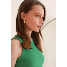 Kaktüs Moda Kaşkorse Kumaş Bisiklet Yaka Kadın Crop Bluz