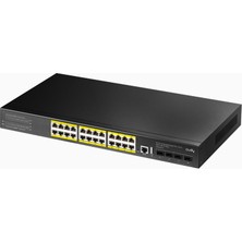 Cudy GS5024PS4 4SFP,USB+RJ45,2CONSOL,24PORT Gigabit,l3 400WPOE+YÖNETILEBILIR Metal Rack Mount Switch