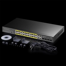 Cudy GS2028PS4 4combo,1konson,24 Port Gigabit 400W Poe Yönetilebilir Metal Rack Mount Switch