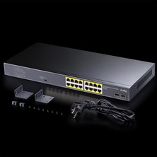 Cudy GS1020PS2 16 Port Gigabit 200W 250M Poe+, Gigabit Sfp, Cctv, Vlan Metal Switch