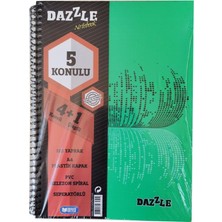 Artlantis 4+1 Ayraçlı Defter 5 Konulu 150 Yaprak 1 Adet 4 Kareli 1 Çizgili Spralli Plastik Kapak Seperatörlü