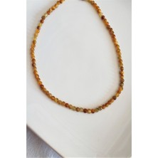 Bade Accessories 3,5 mm Sarı Kaplangözü Doğal Taş Kolye