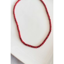 Bade Accessories Kırmızı Kuvars Doğal Taş Kolye