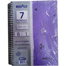 Artlantis 6+1 Ayraçlı Defter 7 Konulu 210 Yaprak 1 Adet 6 Kareli 1 Çizgili Spralli Plastik Kapak Seperatörlü