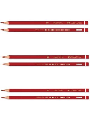 Faber-Castell Kırmızı Kopya Kalemi 6 Adet Yüksek Kaliteli Kurşun Kalem Renkli Araç Gereçler