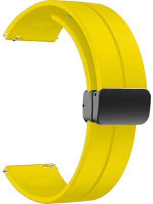 Samsung Galaxy Watch Active 2 44MM (20MM) Silikon Kordon Metal Toka Tasarım (Krd-84)