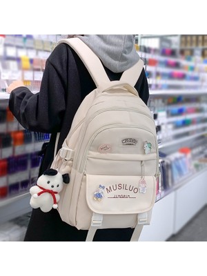 Masoffy Siyah Trendy Kız Su Geçirmez Seyahat Rozeti Kitap Sırt Çantası Bayanlar Kawaii Koleji Sırt Çantası Moda Kadın Okul Çantası Sevimli Kadın Laptop Çantası (Yurt Dışından)