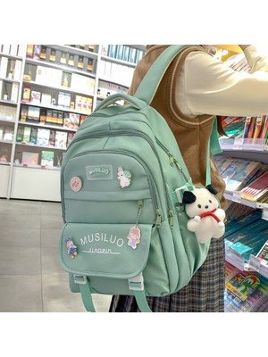 Masoffy Siyah Trendy Kız Su Geçirmez Seyahat Rozeti Kitap Sırt Çantası Bayanlar Kawaii Koleji Sırt Çantası Moda Kadın Okul Çantası Sevimli Kadın Laptop Çantası (Yurt Dışından)