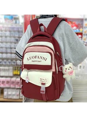 Masoffy Siyah Trendy Lady Kawaii Harajuku Su Geçirmez Kolej Sırt Çantası Moda Kadın Schoolbag Sevimli Kız Seyahat Kitabı Sırt Çantası Kadın Laptop Çantası (Yurt Dışından)