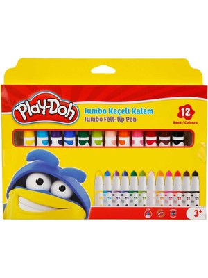 Play-Doh 12 Renk Jumbo Keçeli Kalem Karton Kutu 8Mm Play-Ke010