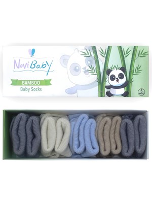 Novibaby 5'li Bambu Yenidoğan Bebek Çorap I Baby Boy I Kız Erkek Bebek Çorabı