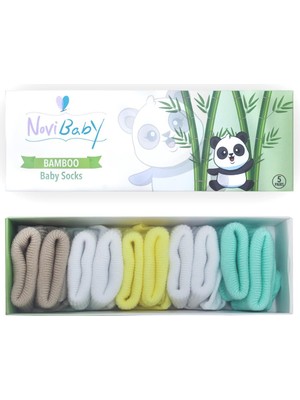 Novibaby 5'li Bambu Yenidoğan Bebek Çorap I Summer I Kız Erkek Bebek Çorabı