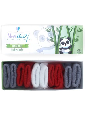 Novibaby 5'li Bambu Yenidoğan Bebek Çorap I Windy I Kız Erkek Bebek Çorabı