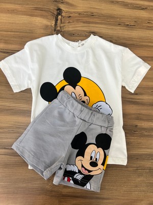 Orca Kids Fashion Mickey Mause Baskılı Şortlu Takım