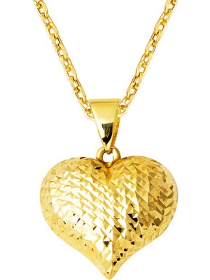 Bilezikci Kalemli 14 Ayar Altın Kalp Kolye