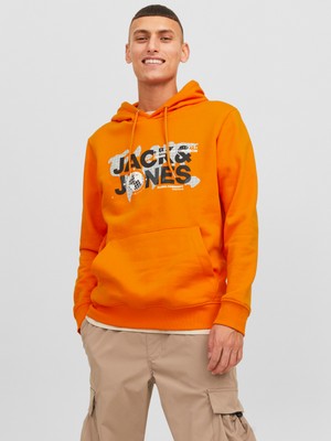 Jack & Jones Logolu Kapüşonlu Sweatshirt - Dust