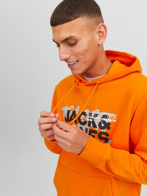 Jack & Jones Logolu Kapüşonlu Sweatshirt - Dust