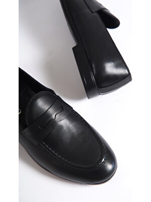 Mubiano MBKRY202S Hakiki Deri Kuşak Detaylı Erkek Siyah Loafer & Günlük Ayakkabı