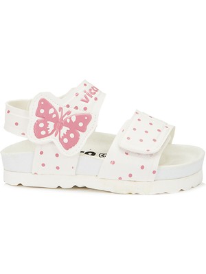 Vicco Vivo Desenli Kız Çocuk Beyaz Sandalet