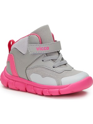 Vicco 946.22K.155 Nano Kız/erkek Çocuk Işıklı Bot Ayakkabı Gri - Fuşya