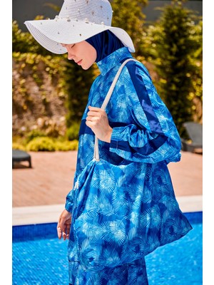 Riva Mera Desenli Tam Kapalı Tesettür Mayo R2316