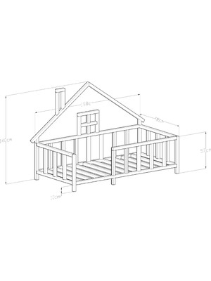 Givayo Wood's Hause Montessori Yatak Kapılı 90*190 Hause Ceviz