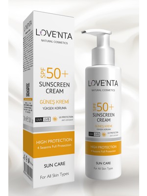 Loventa 50+ Spf Yüksek Korumalı Güneş Kremi - Alkol, Paraben, Parfüm İçermez 100 ml