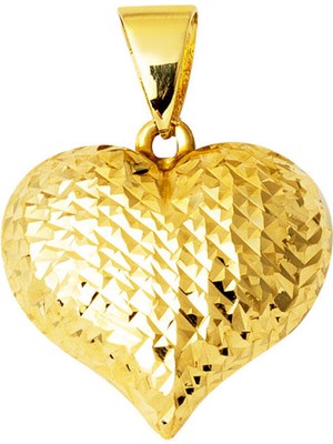 Bilezikci Kalemli 14 Ayar Altın Kalp Kolye Ucu