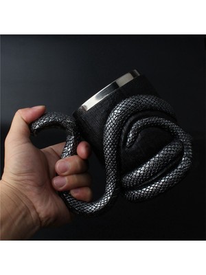 Keyfim Shop Cobra Tasarımlı Kupa 3D Oyma Paslanmaz Çelik Kupa