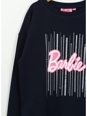 Barbie Baskılı Kız Çocuk Lacivert Sweatshırt BRB3WG-SWT11