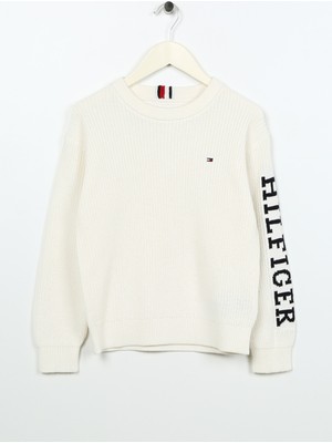 Tommy Hilfiger Erkek Çocuk Beyaz Sweatshırt KB0KB08364