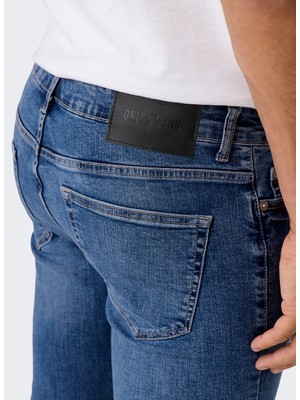 Only & Sons Yüksek Bel Dar Erkek Denim Pantolon 22026756_ONSLOOM Slım M. Blue 6756