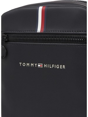 Tommy Hilfiger Siyah Erkek Postacı Çantası Th Essentıal Pıque Mını Reporter