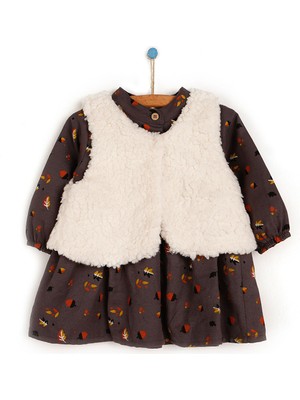 Hello Baby  New Adventure Yelek Detaylı Kız Bebek Elbise