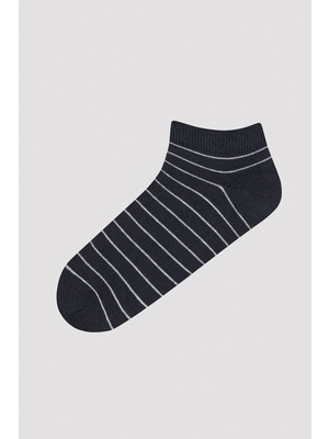 Çizgili Puantiyeli 5li Patik Çorap