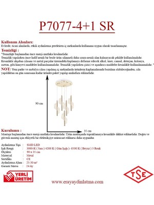 Eray Aydınlatma P7077-4+1 5li Sarkıt LED Avize