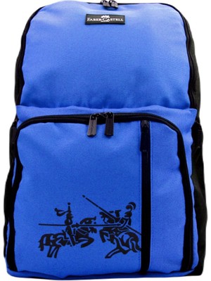 Faber-Castell King Laptop Bölmeli 5 Gözlü Okul Sırt Çantası (23-1) Mavi-Siyah