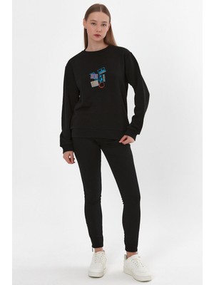 Alexander Gardi Baskılı Ribanalı Sweatshirt (E22-75600)