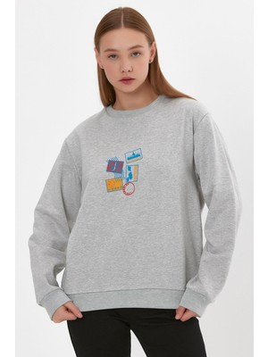 Alexander Gardi Baskılı Ribanalı Sweatshirt (E22-75600)