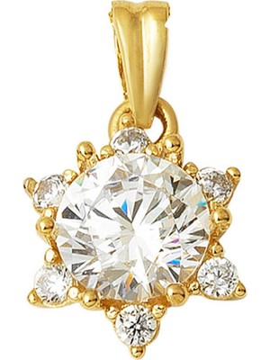 Bilezikci 14 Ayar Hanımeli Tek Taş Kolye Ucu