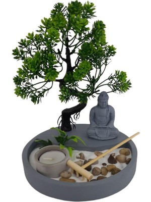 T. Concept Mini Buda Heykeli Yuvarlak Zen Bahçesi