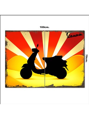 Bedeko Ahşap Tablo Vespa  70*100CM