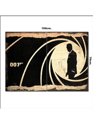 Bedeko Ahşap Tablo James Bond 007 Desenli 70*100CM